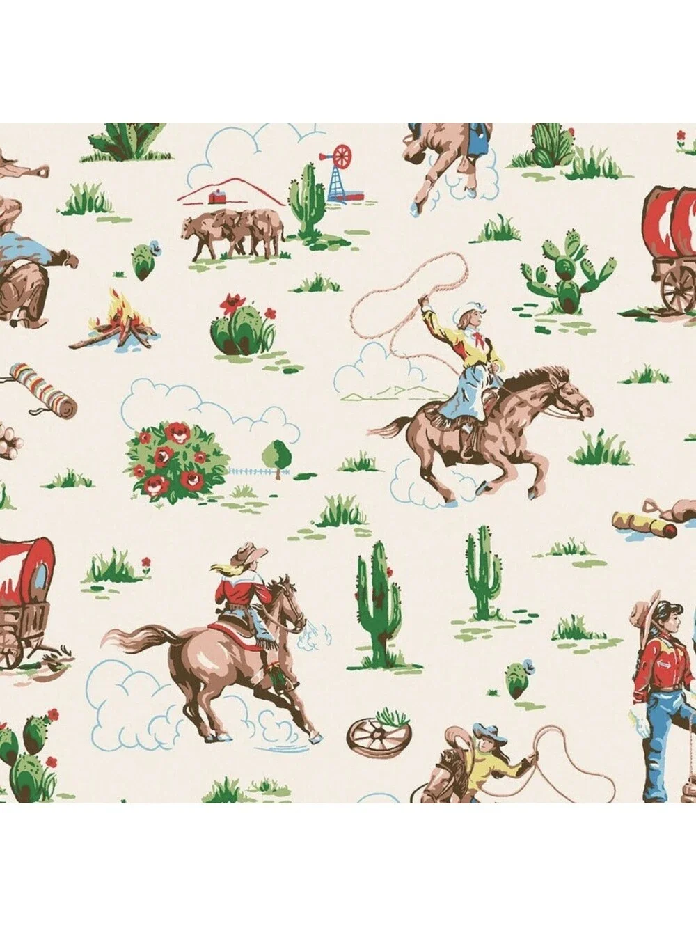 Cath Kidston Cowgirls Multi Wallpaper  Western